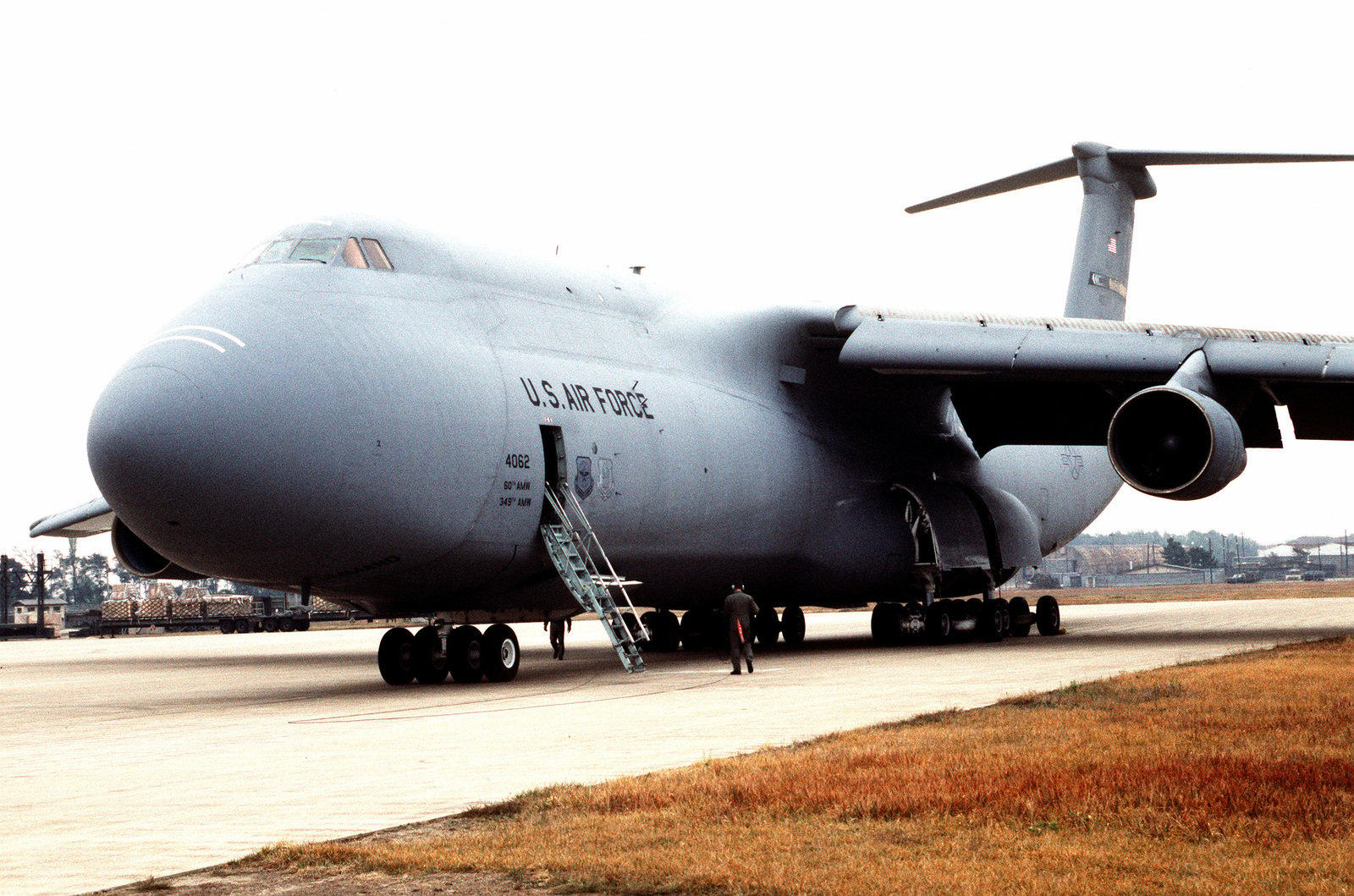 A Close Up View Of A C 5 Galaxy Aircraft With The Stairs In Place Ready For The Crew From The 90th Fighter Squadron To Exit Nara Dvids Public Domain Archive Public