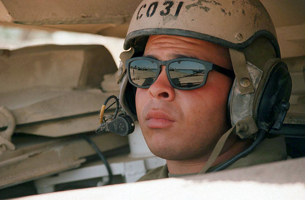 Lance Corporal Aaron Costa Maneuvers His Abrams M1A1 Main Battle Tank ...