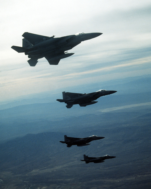 F-15C and F-15E model fighters from the U.S. Air Force Fighter Weapons ...