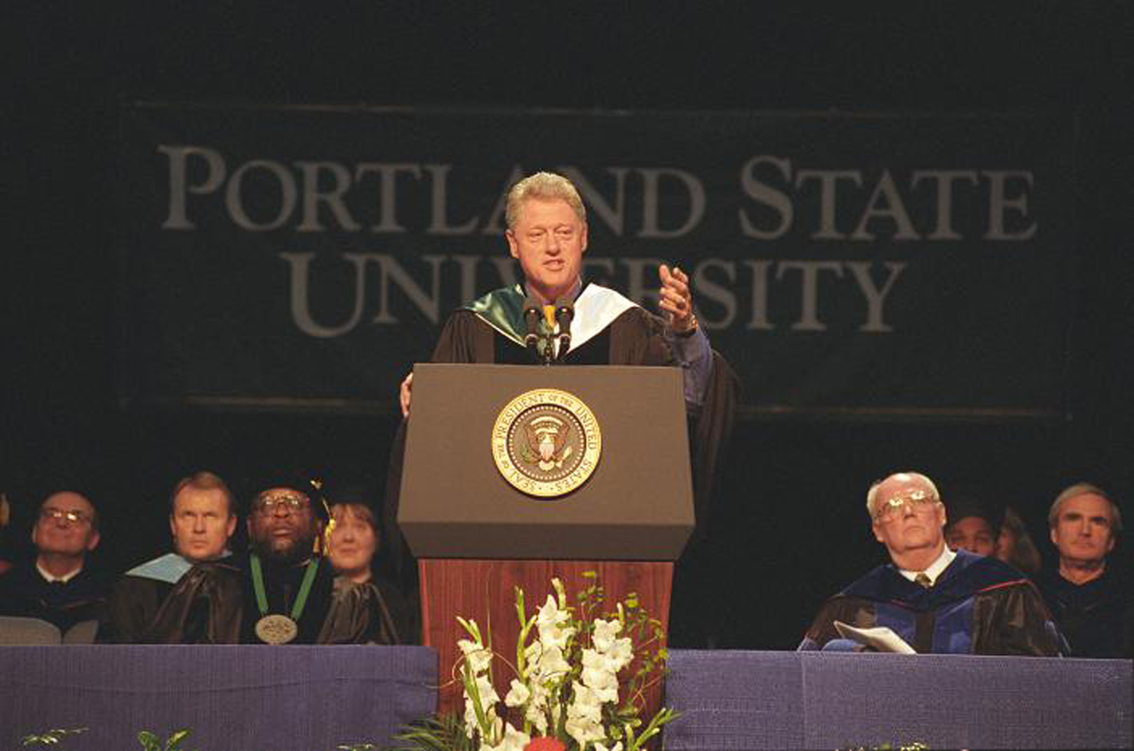 Photograph of President William Jefferson Clinton Delivering the
