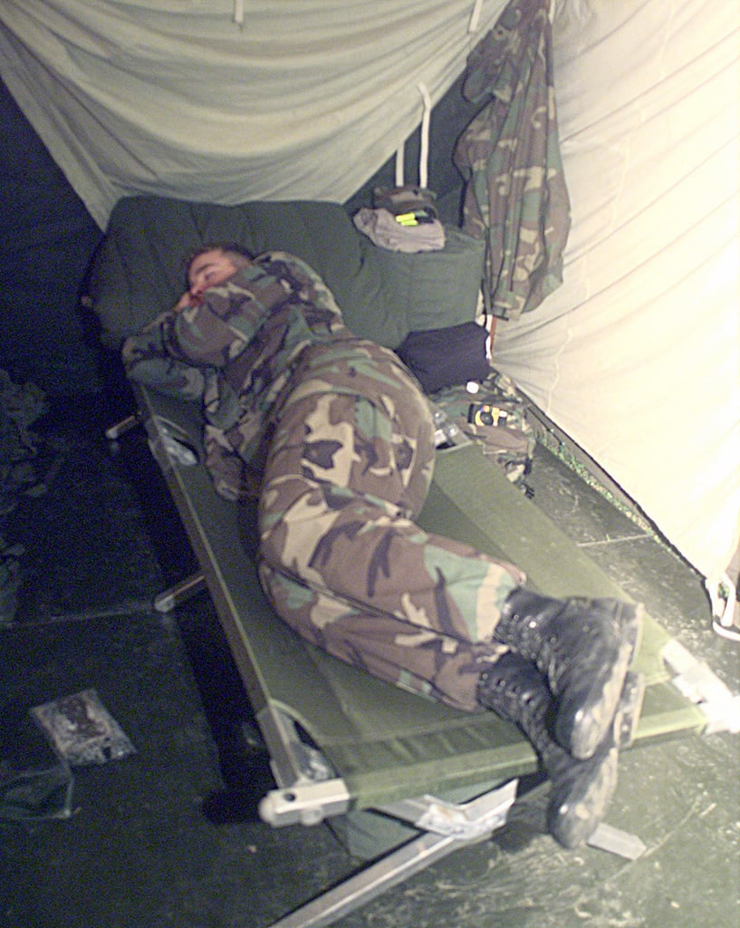 SPC Ryan Fales, A Petroleum Specialist, Sleeps Off A Hard Days Work In ...