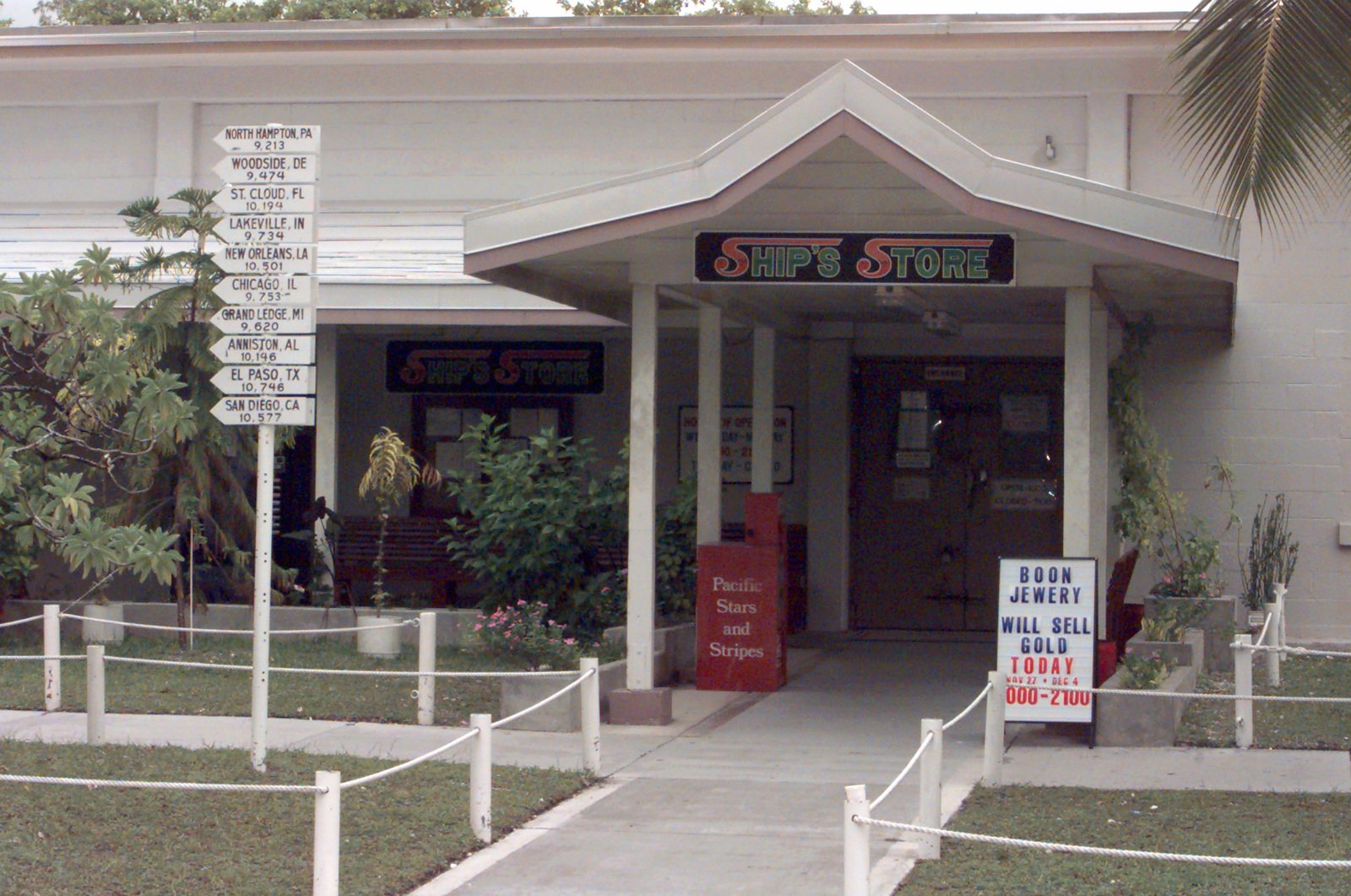 Shot of the Ship\u0026#39;s Store at Naval Station Diego Garcia ...