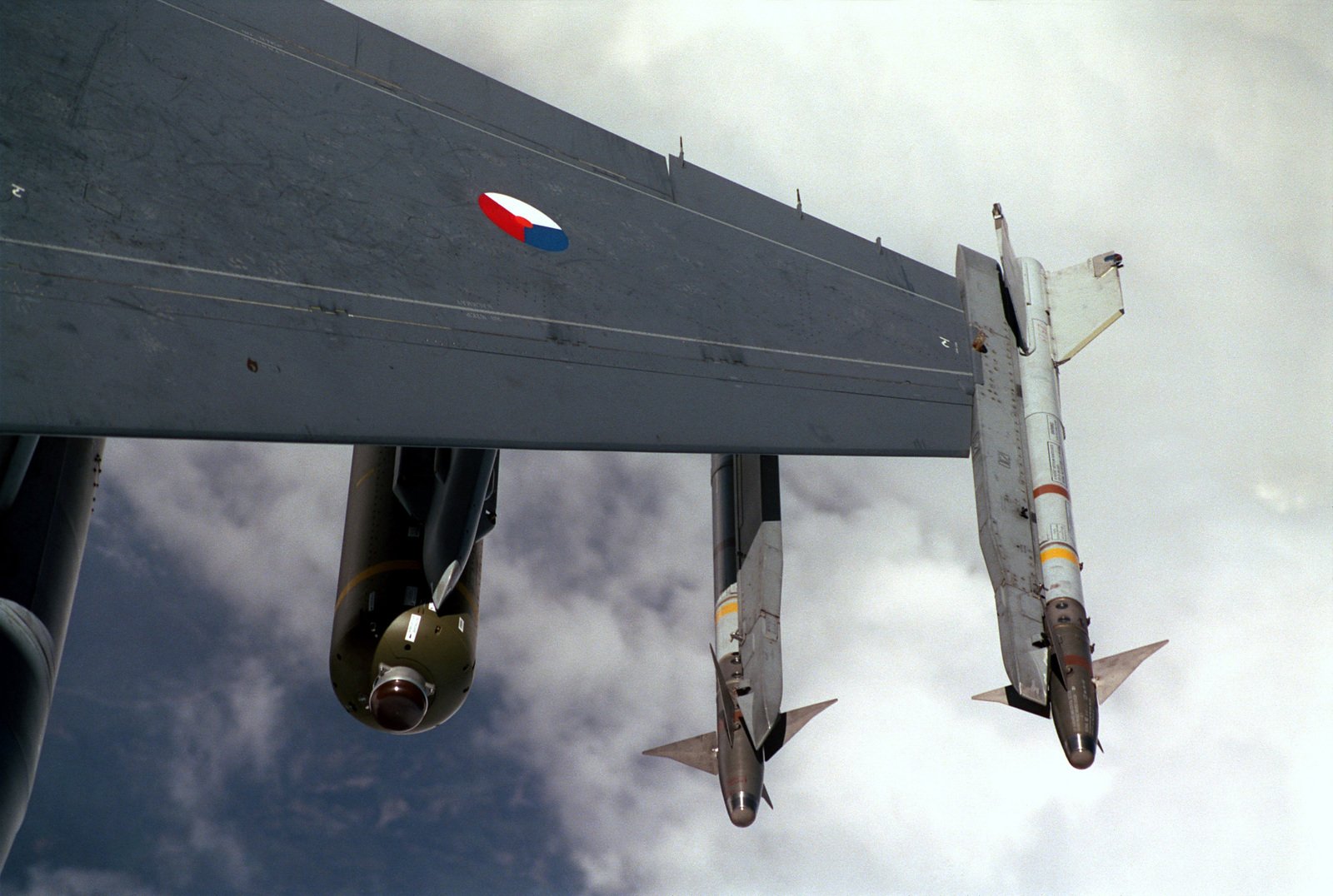 A Detailed View Of The Weapons Load On An F 16a Falcon From The Royal Netherlands Air Force As