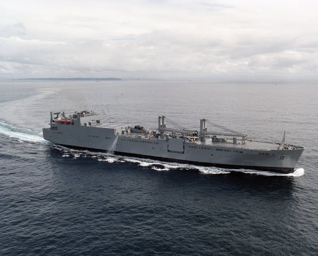 Starboard Bow View Of The Military Sealift Command (MSC) Strategic ...