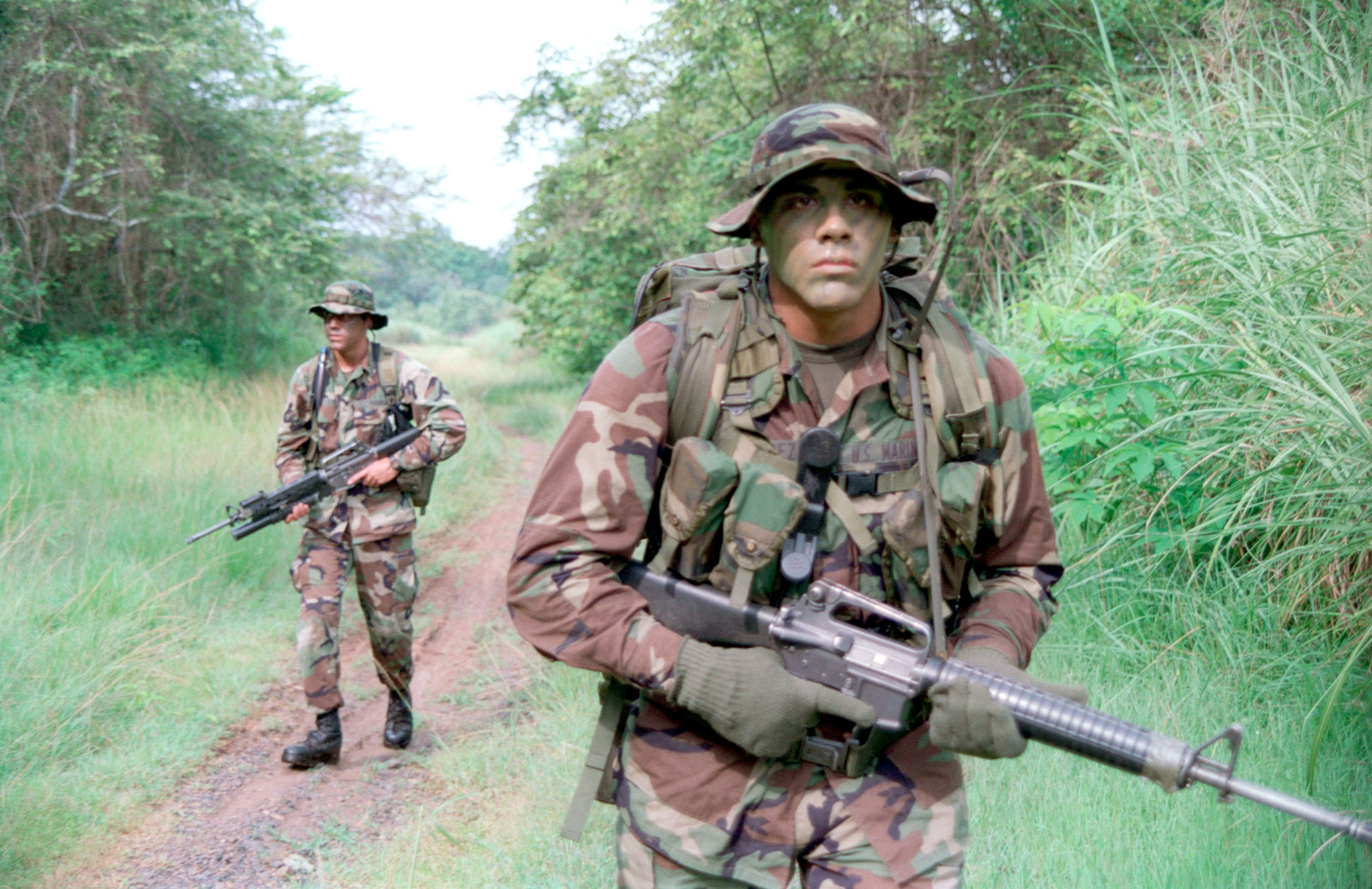 Private First Class Valdez (Foreground) from Echo 2/8, 1ST platoon, 1ST ...