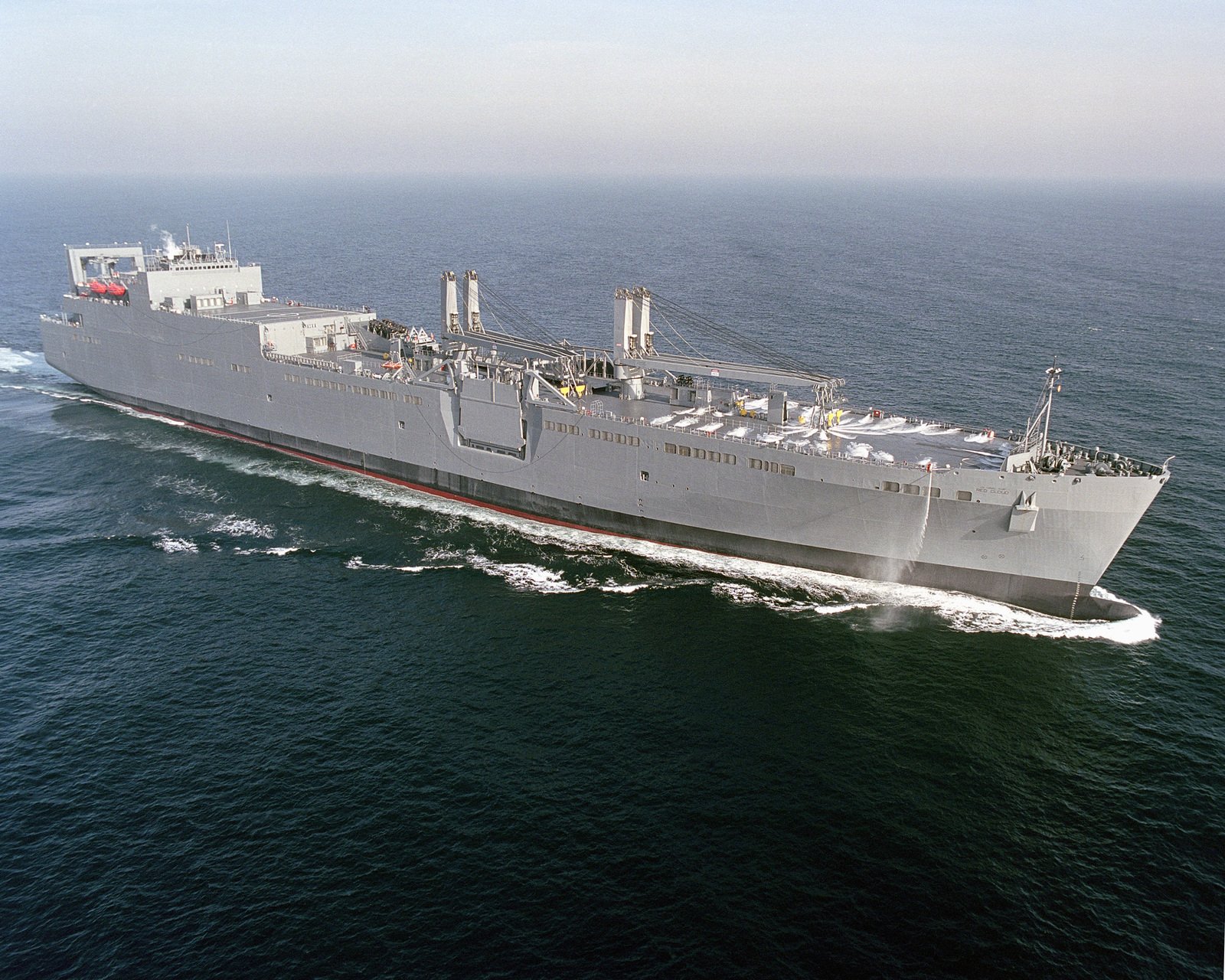 Aerial Starboard Bow View Of The Msc Military Sealift Command Strategic Heavy Lift Ship Usns 7461