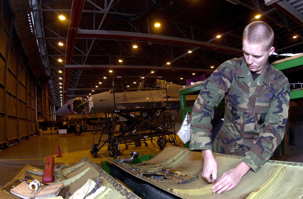 US Air Force AIRMAN First Class Robert J. Trask a Crew CHIEF with