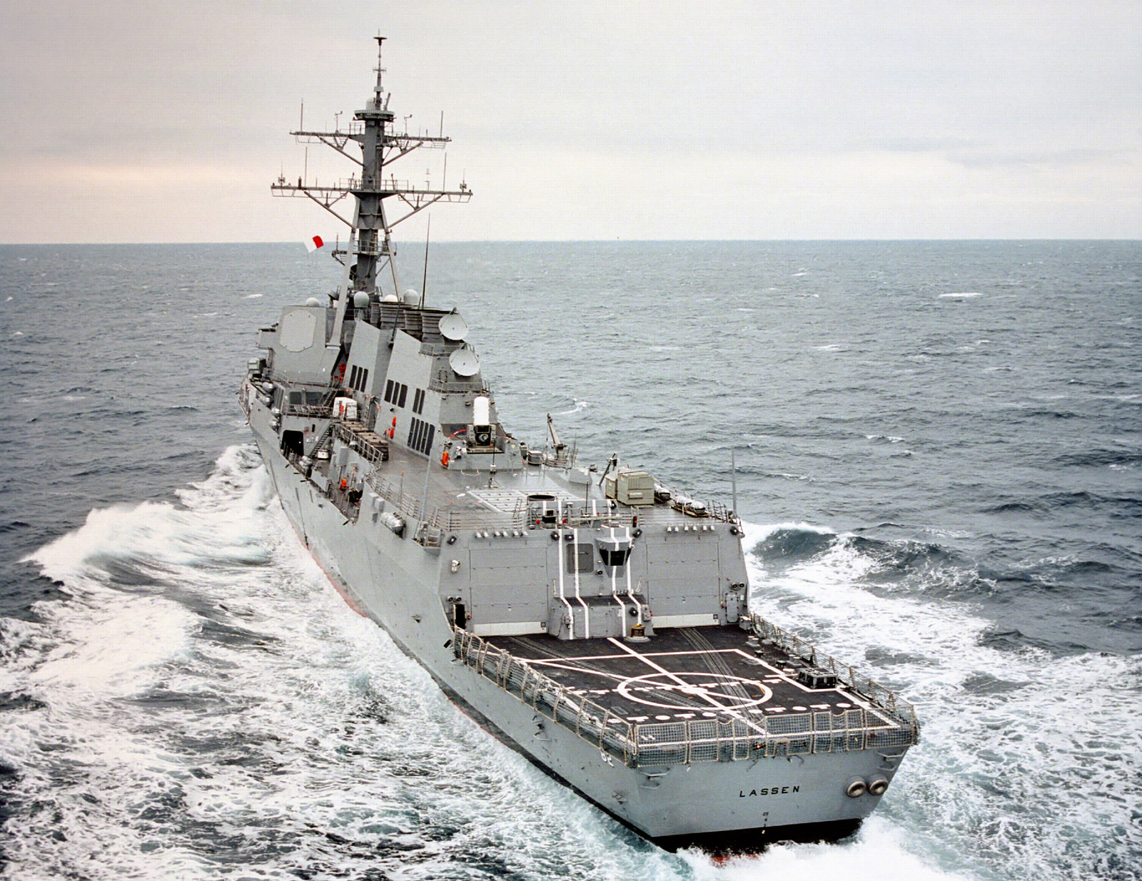 Quarter Port Stern View Of The Arleigh Burke Flight Ii Class Guided Missile Destroyer Uss