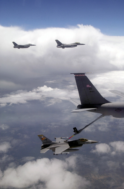 DVIDS - Images - KC-46 A Pegasus, Four F-15 E Strike Eagles hookup