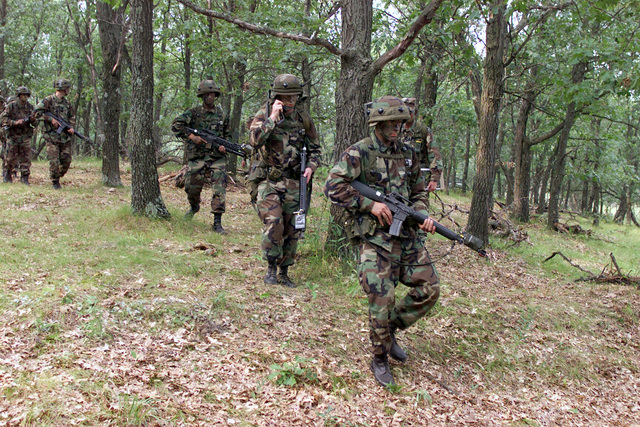 Army National Guard Soldiers Wearing Multiple Integrated Laser 