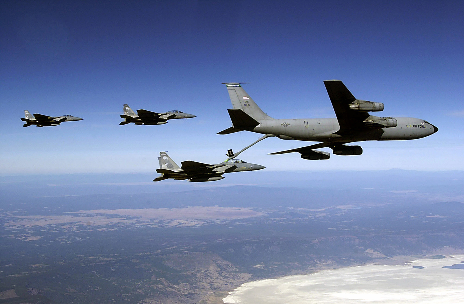 F-15 Eagles, Two F-15bs (center) And One F-15a, From The 114th Fighter 