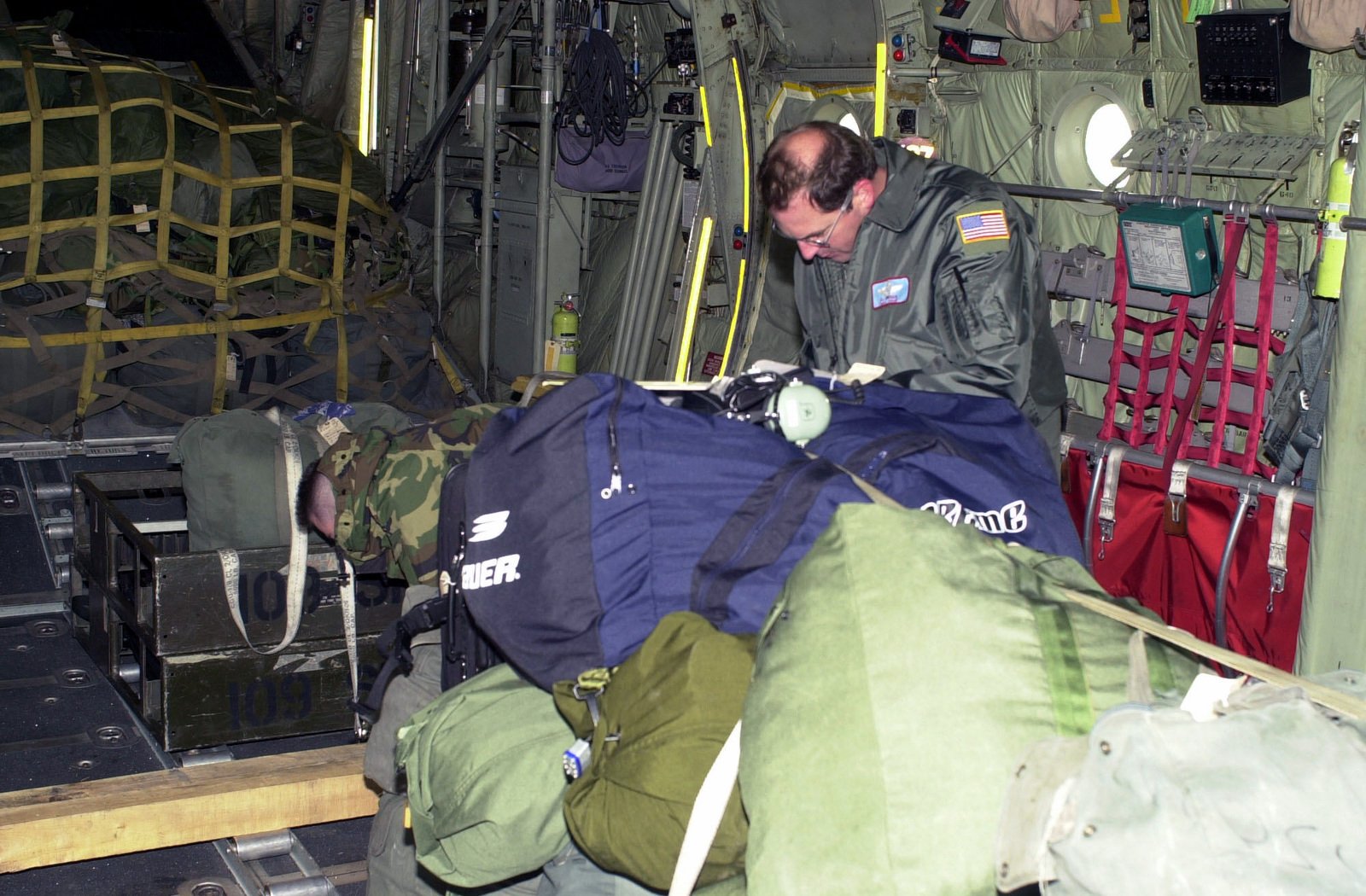 Onboard The C-141 Starlifter, CHIEF MASTER Sergeant (CMSGT) Dennis ...