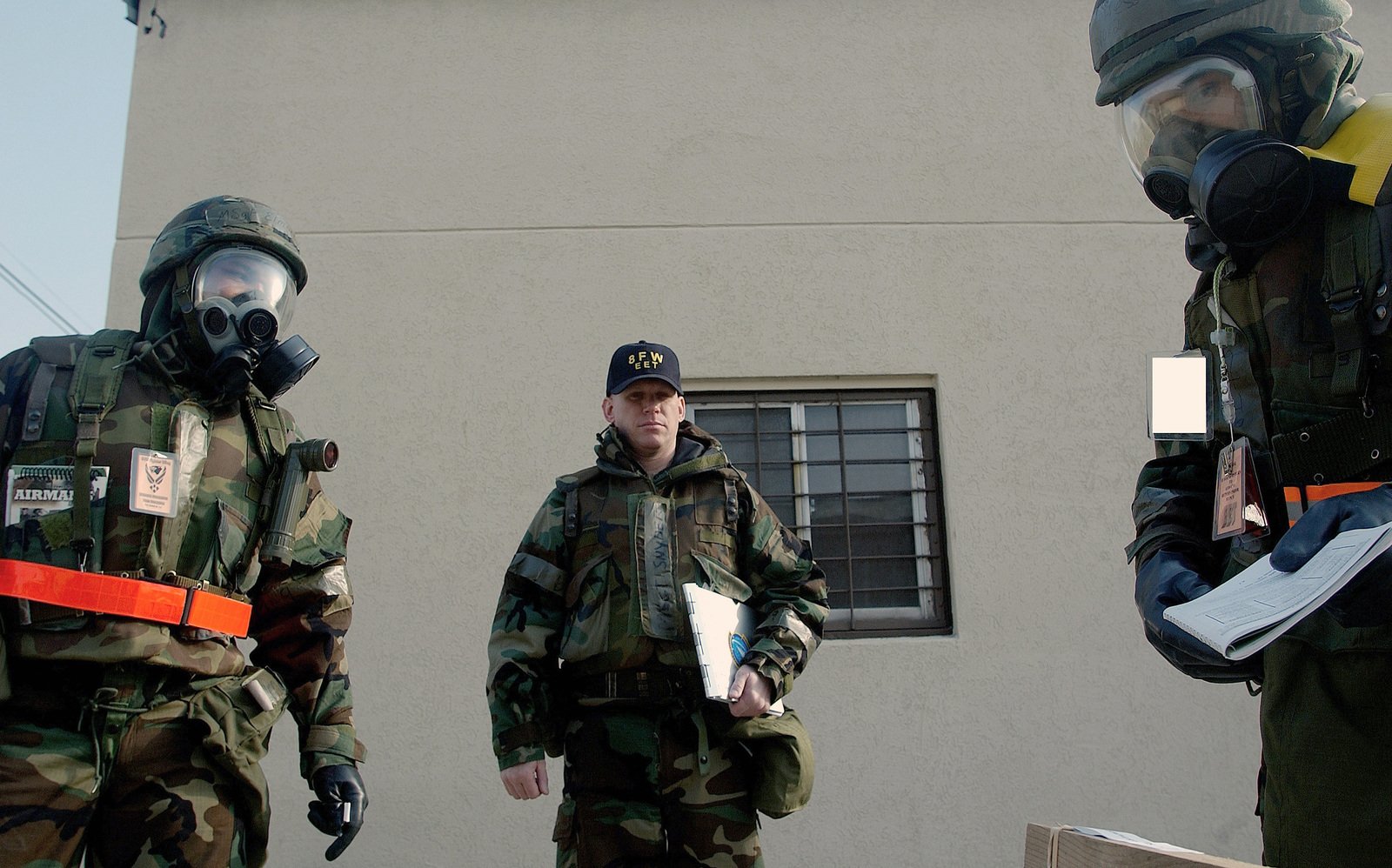 US Air Force (USAF) MASTER Sergeant (MSGT) Ken Elmore (left) and ...