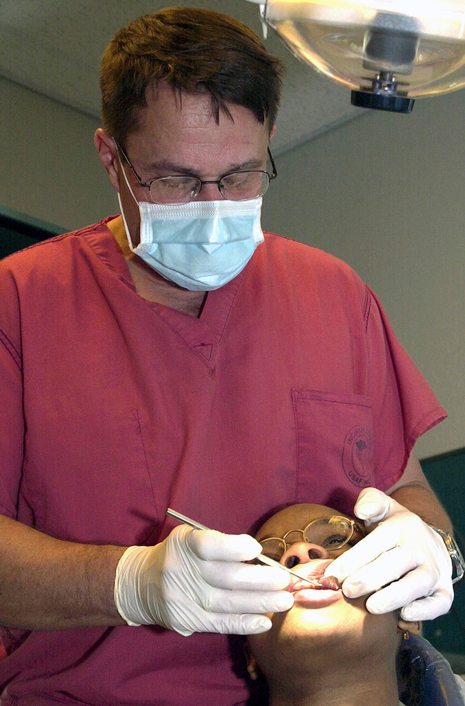 US Air Force (USAF) Major (MAJ) Luke Underhill, general dentists, 39th ...