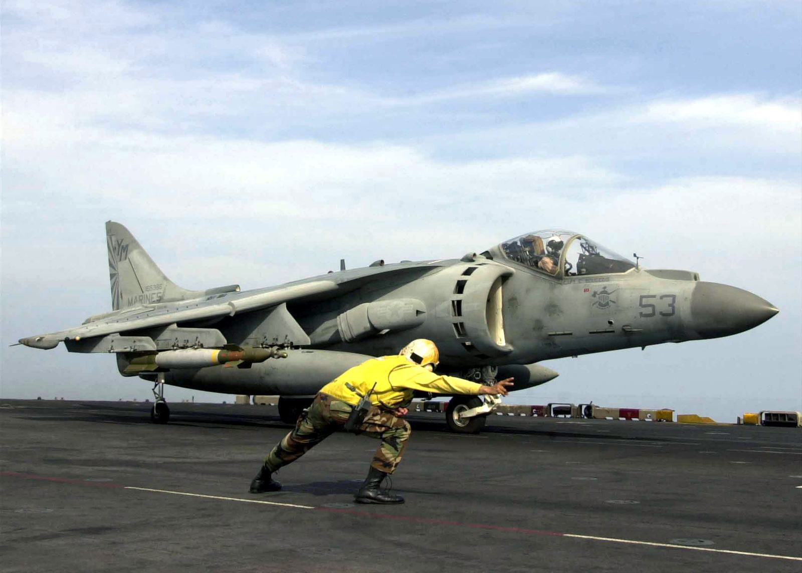 US Navy (USN) CHIEF Aviation Boatswain's Mate (ABC) Steve Guarjardo, an