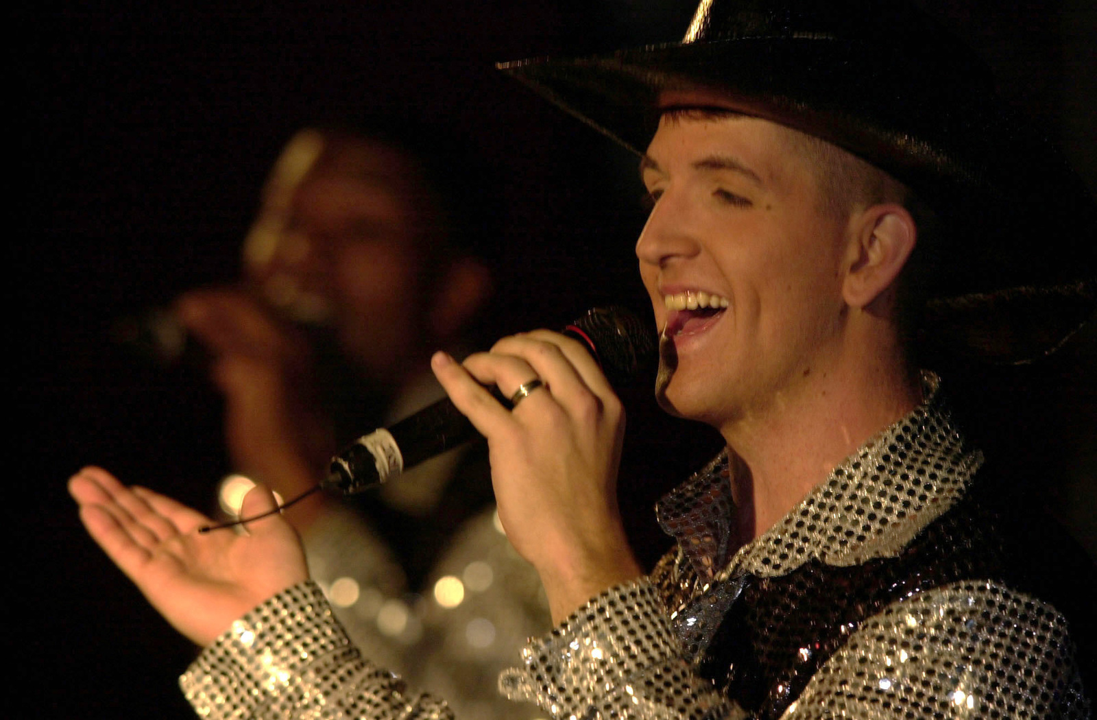 Us Air Force Usaf Tops In Blue Vocalist Senior Airman Sra Michael J Hosmon Performs Live During The Groups Magic Of Music Broadway Production Held At Incirlik Air Base Ab Turkey