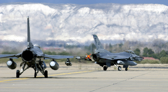 US Air Force (USAF) F-16 Fighting Falcon aircraft from the 510th ...