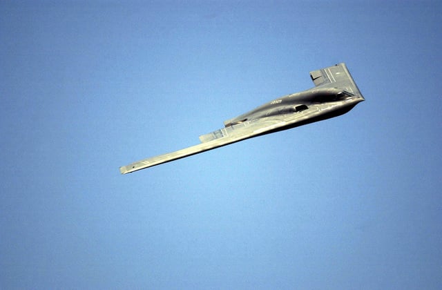 In Flight View Of A US Air Force (USAF) B-2 Spirit Bomber, 509th Bomb ...