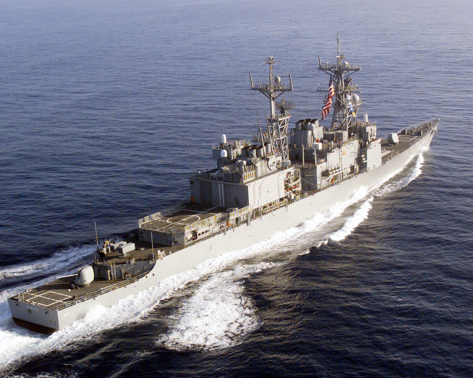 Stern Starboard Side View Of The Us Navy Usn Spruance Class Destroyer ...