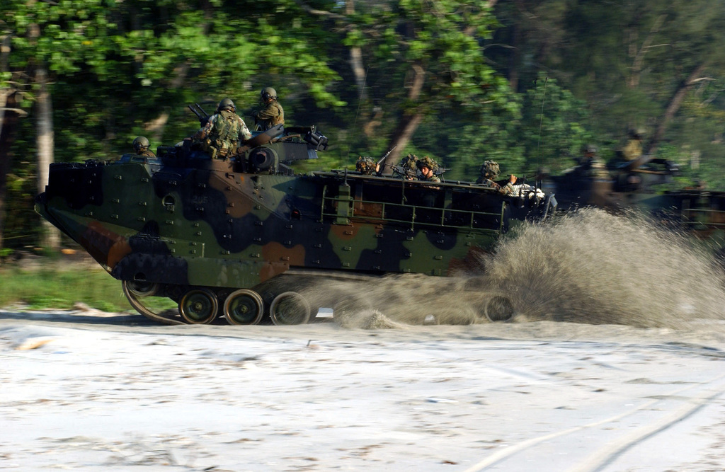 During an amphibious raid a US Marine Corps (USMC) Assault Amphibian