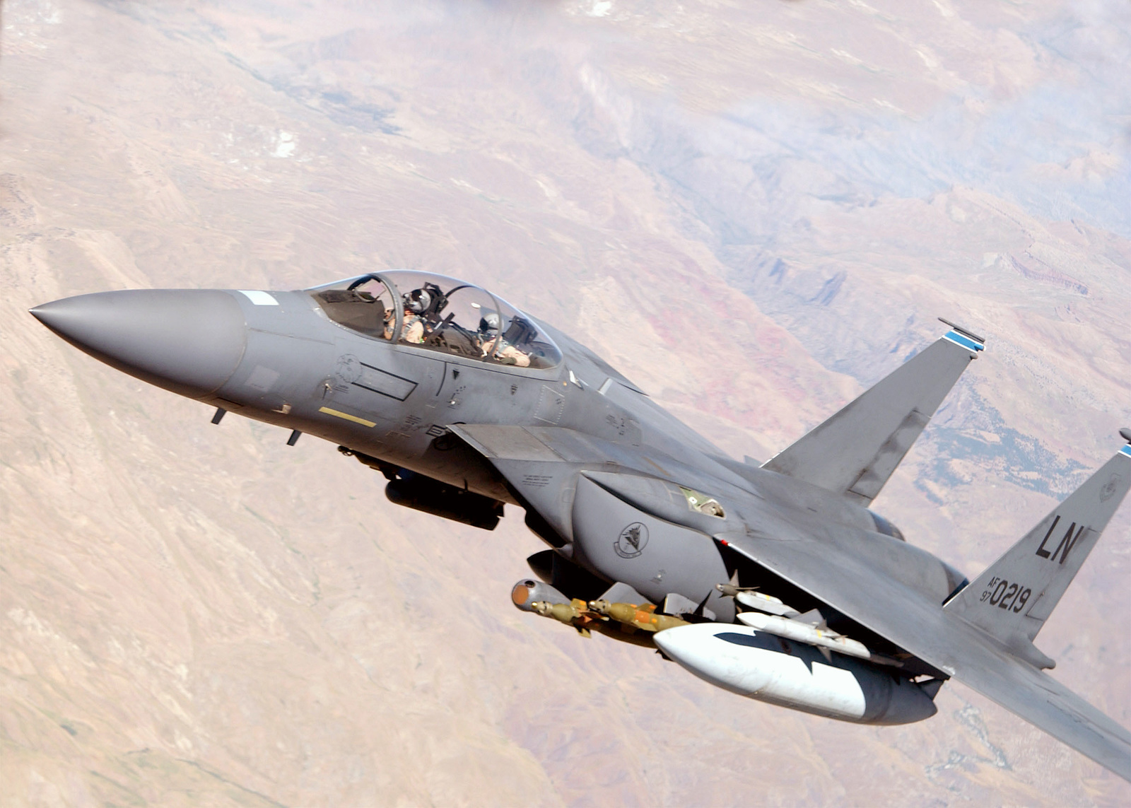 A US Air Force (USAF) F-15E Strike Eagle aircraft assigned to the 492nd ...