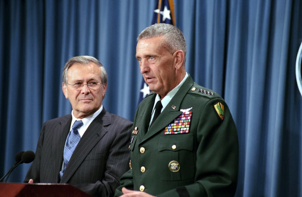 U.S. Army General Tommy Franks (right), Commander U.S. Central Command ...