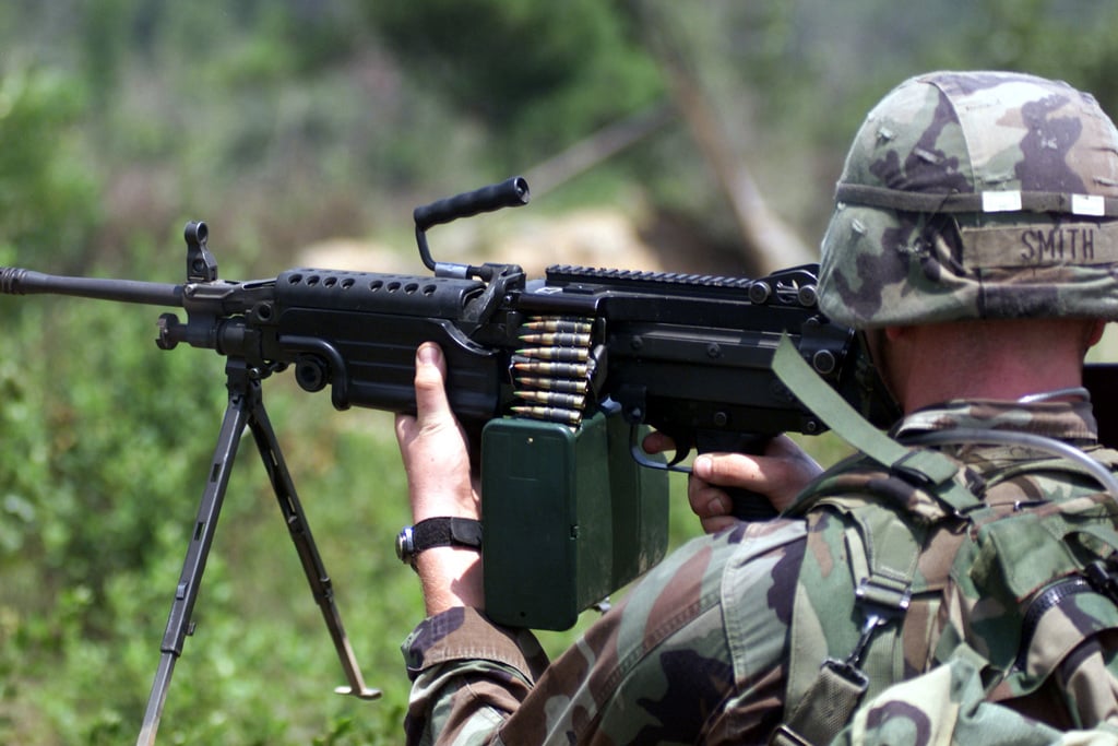 At Fort Benning, Georgia, a Marine from Company 