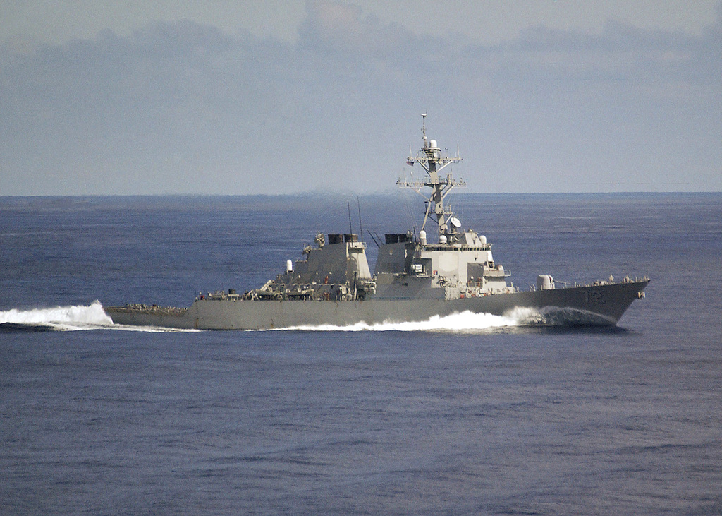 Starboard Side View Of The Us Navy (usn) Arleigh Burke Class (flight Ii 