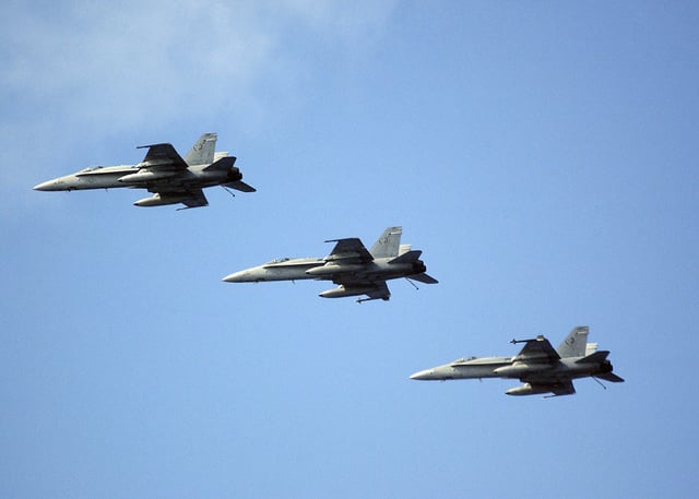 US Navy (USN) F/A-18 Hornet fighters, Strike Fighter Squadron 83 (VFA ...