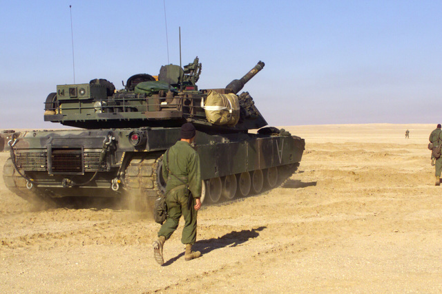 An M1A1 Abrams Main Battle Tank (MBT) with Charlie Company 1ST Tank ...