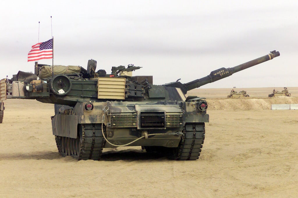 A US Marine Corps (USMC) M1A1 Abrams Main Battle Tank (MBT) Assigned To ...