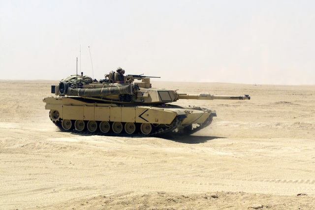 A US Marine Corps (USMC) M1A1 Abrams Main Battle Tank (MBT) from the ...