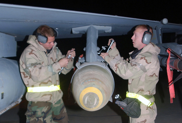 US Air Force (USAF) AIRMAN First Class (A1C) Jason Meir (left) And USAF ...