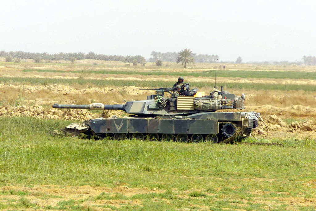 A US Marine Corps (USMC) M1A1 Abrams Main Battle Tank (MBT) from