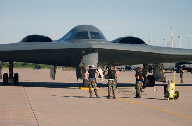 Us Air Force (usaf) Crewmen With The 393rd Expeditionary Bomb Squadron 