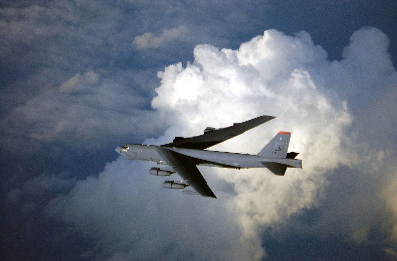 A Solo US Air Force (USAF) B-52 Stratofortress Bomber From The 40th ...