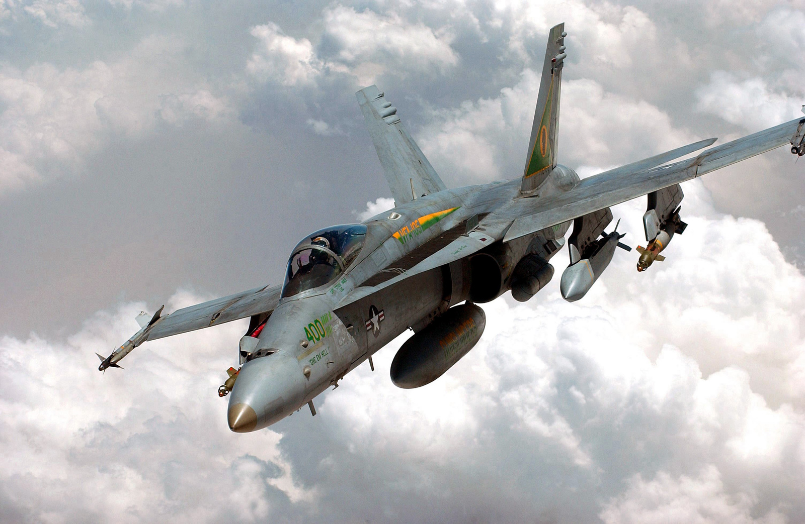 A Us Navy Usn F A 18c Hornet Aircraft Assigned To Strike Fighter Squadron One Zero