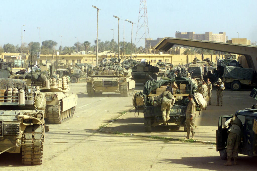 US Marine Corps (USMC) M1A1 Abrams Main Battle Tanks (MBT), High ...