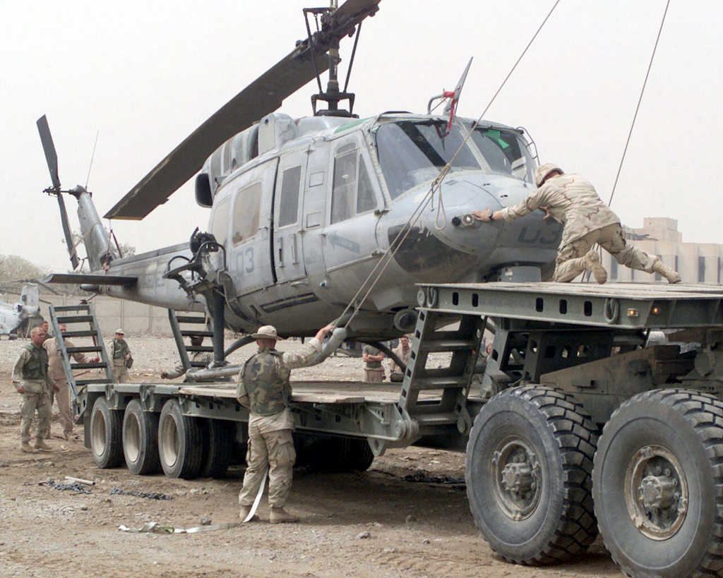 A US Marine Corps (USMC) aircrew from Marine Wing Support Squadron