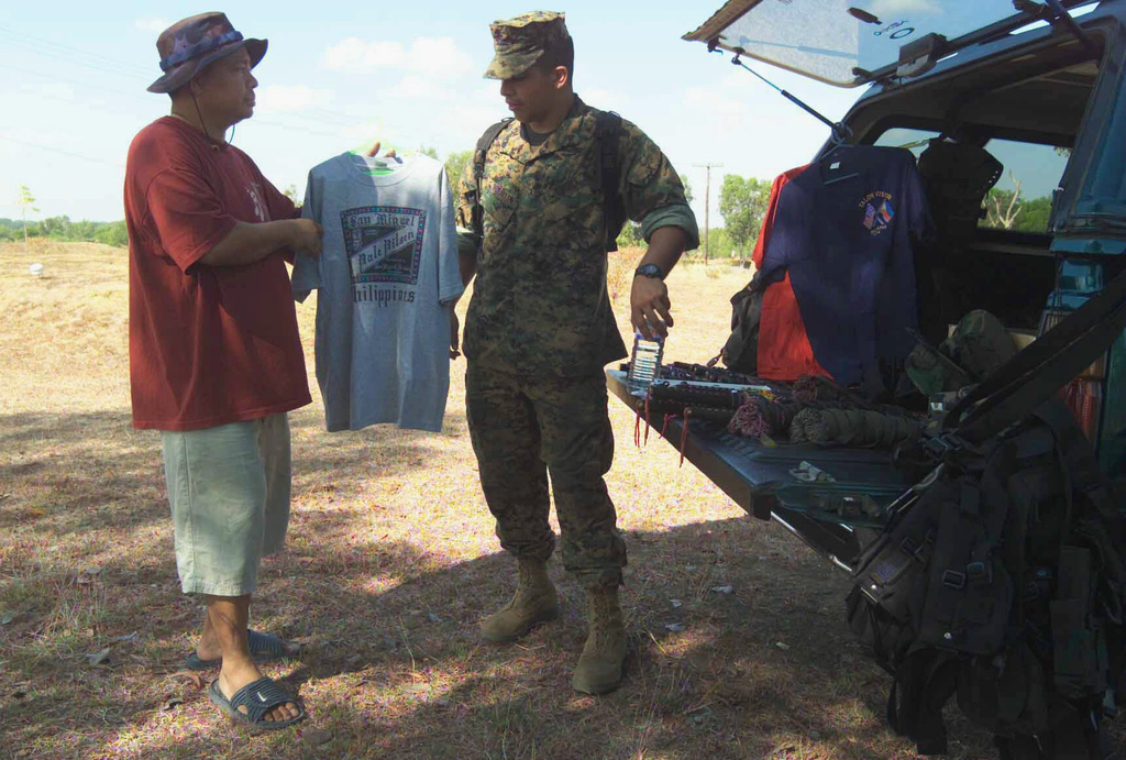 US Marine Corps (USMC) Rifleman Corporal (CPL) Gabriel Morales, with ...