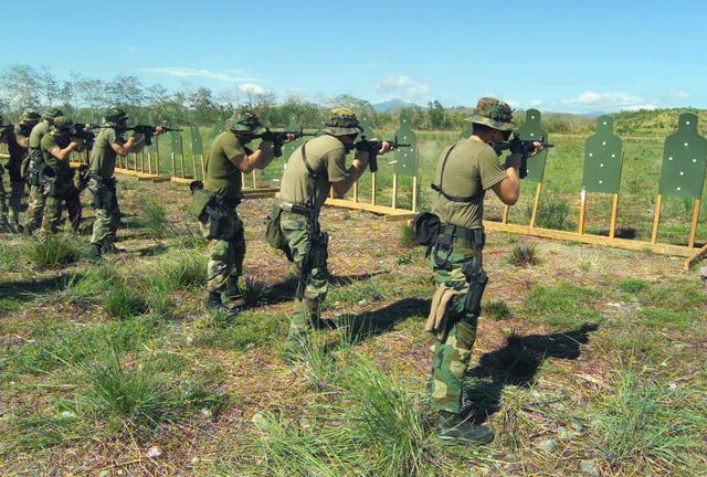 US Marine Corps (USMC) 3rd Reconnaissance Battalion Marines, in support ...