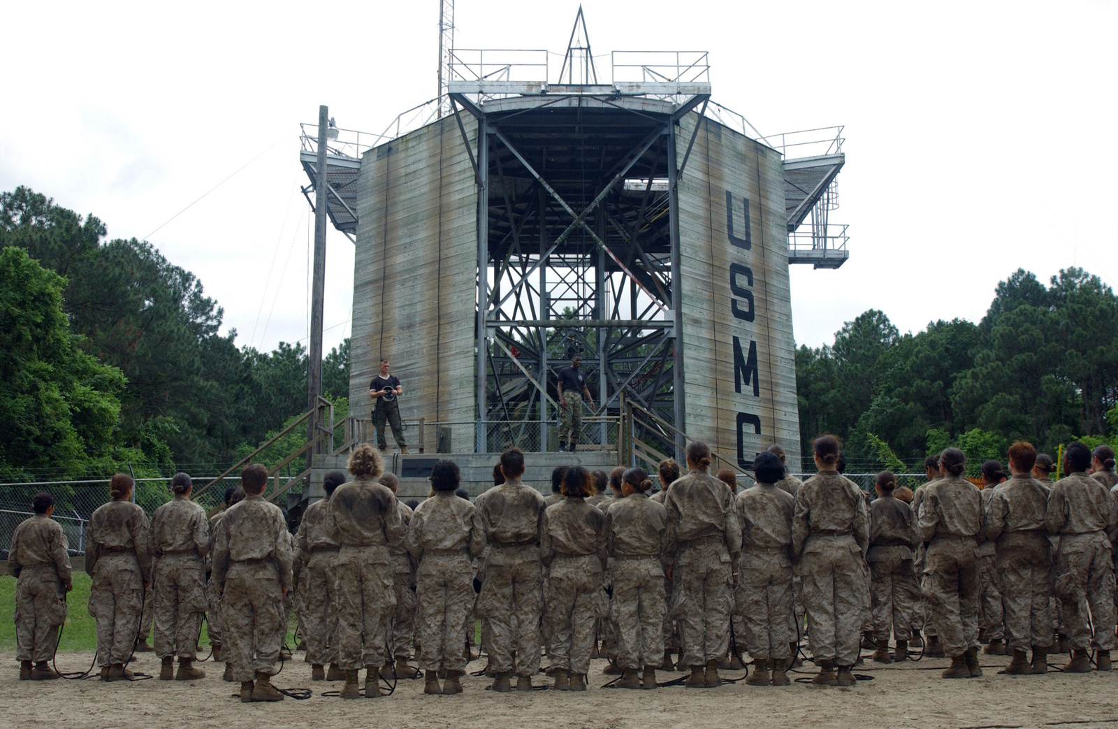 Us Marine Corps Usmc Female Recruits Assigned To O Company Platoon 4012 Receive Instructions Before Conducting - usmc mcrd parris island roblox