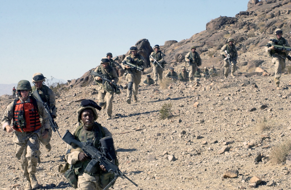 US Marine Corps (USMC) Marines from Second Platoon (Plt), Lima Company ...