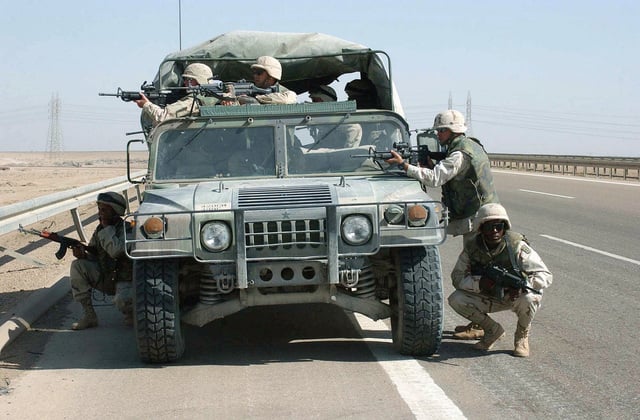 US Army (USA) Soldiers assigned to the 489th Engineer Battalion take ...