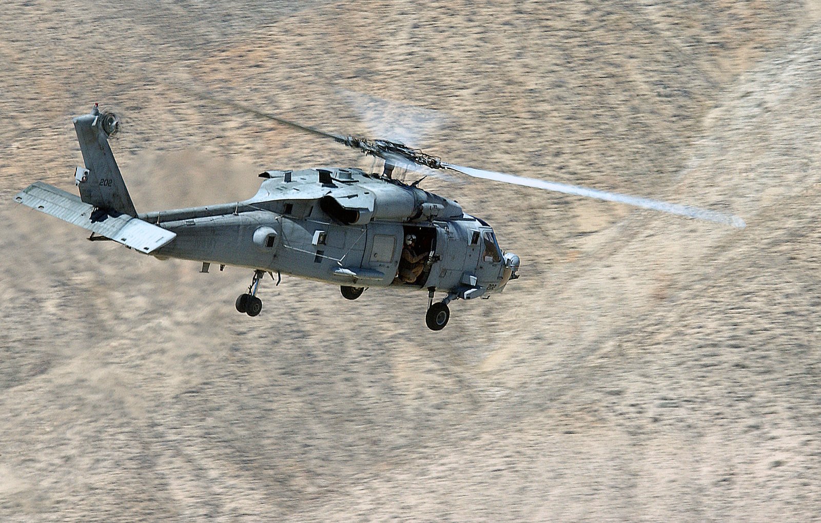 A Us Navy Usn Hh 60f Seahawk Helicopter Assigned To Helicopter Combat