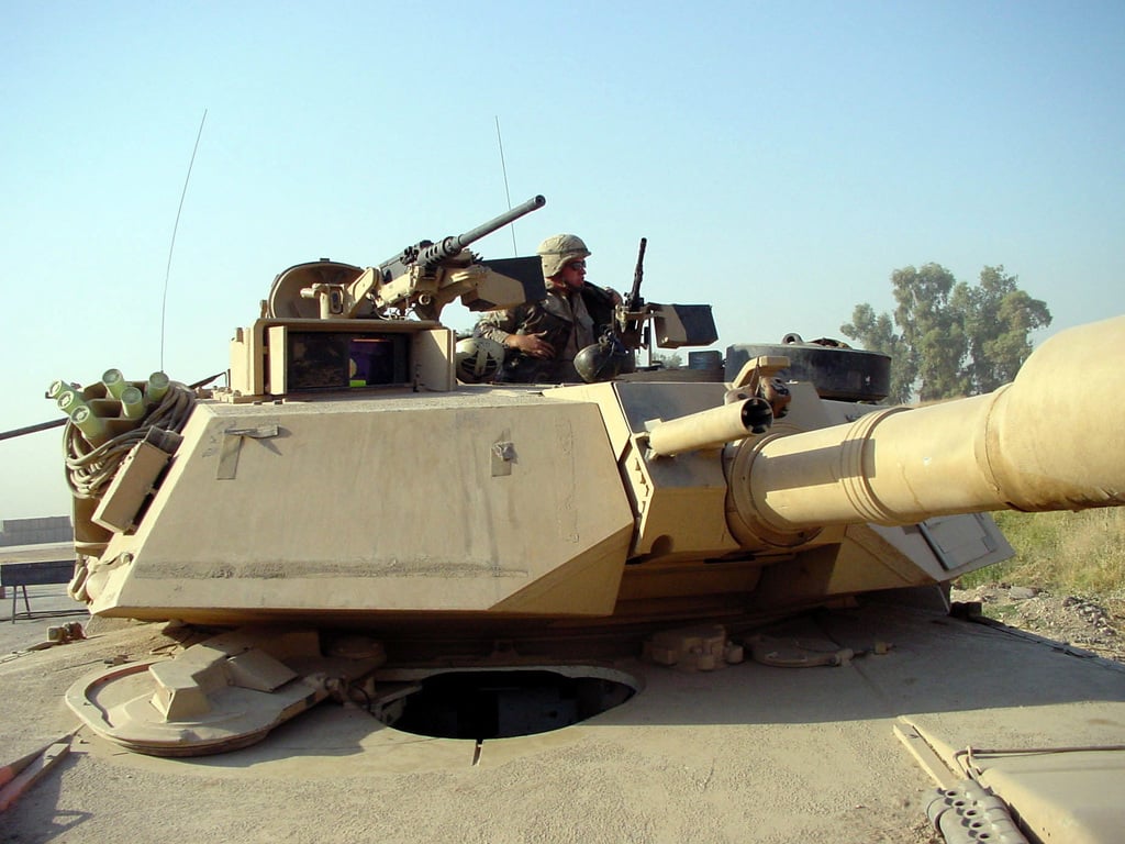 At A Forward-deployed Location, A Us Army (usa) M1a1 Abrams Main Battle 