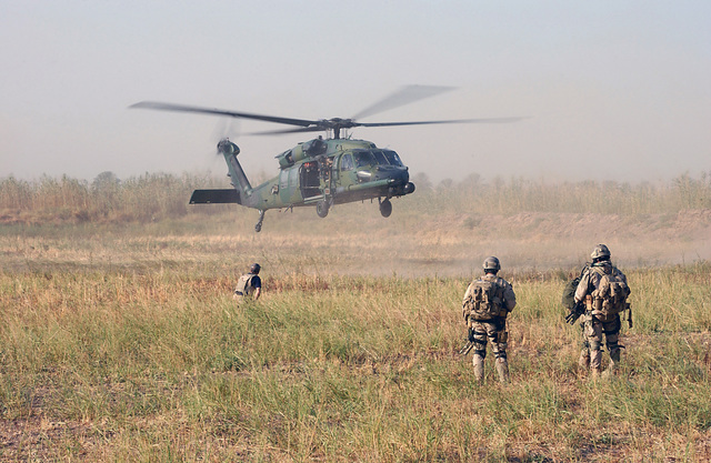 A US Air Force (USAF) 101st Expeditionary Rescue Squadron (ERS) HH-60G ...