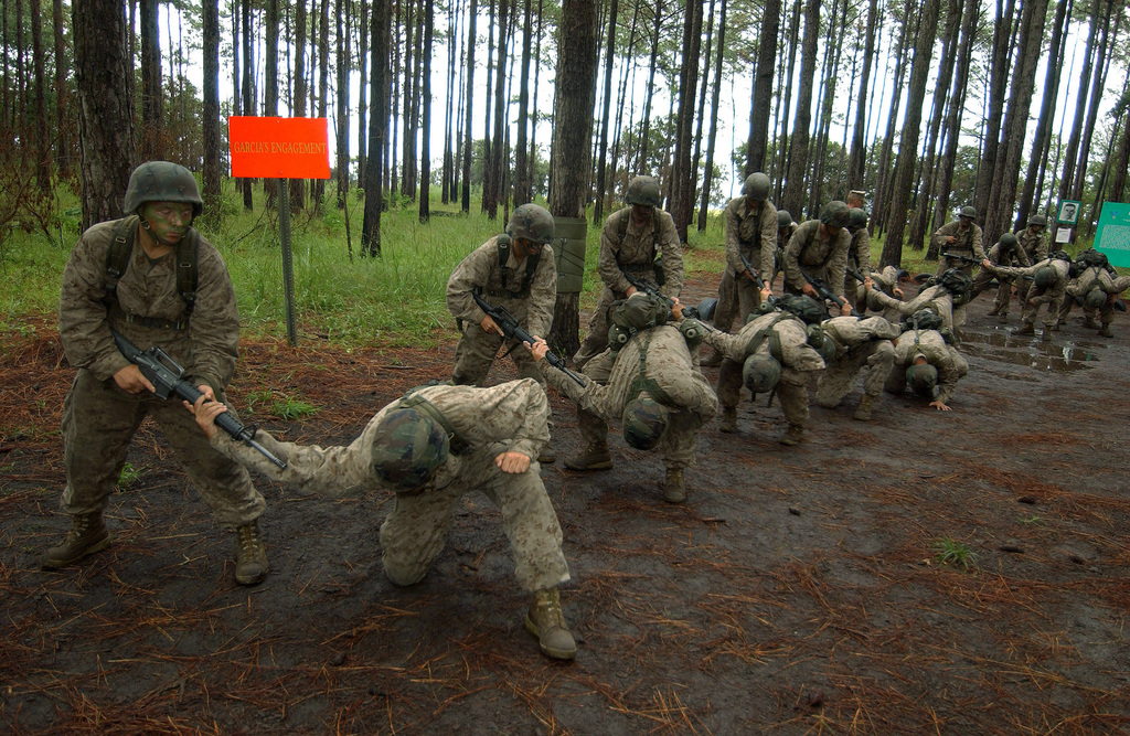 Us Marine Corps Usmc Basic Training Recruits From Platoon 2086 Parris Island Marine Corps Recruit Depot Mcrd Parris Island South Carolina Sc Practice Interfacing With The Enemy During The Crucible Phase Of - united states 2001s military traning base roblox