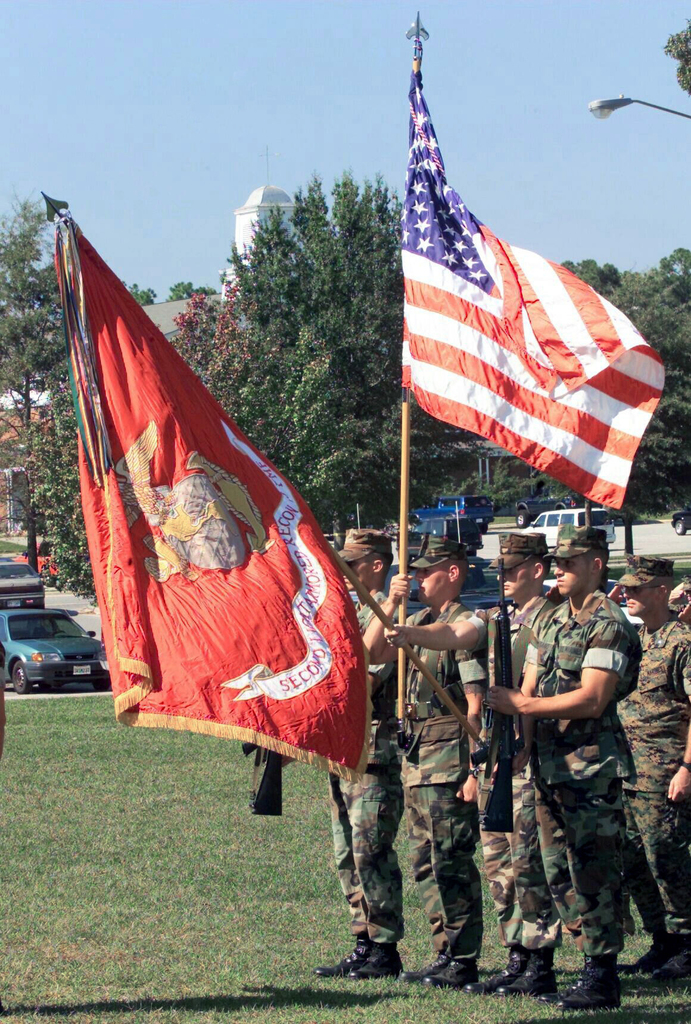 CLEVELAND, OH - APRIL 07: The United States Marine Corps Color