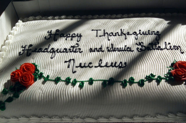 Shot of a cake US Marine Corps (USMC) Marines will enjoy as part of a ...